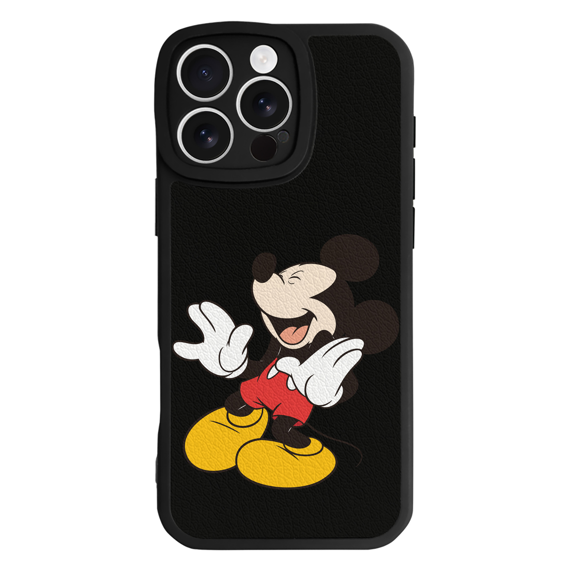 （画像用） ミッキーマウス Mickey Mouse 【iPhone 16シリーズ対応】シリコンスマホケース（レザー調） 材質：シリコン